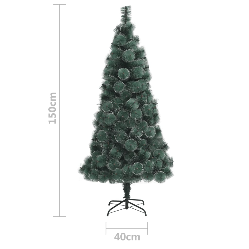 Kunstkerstboom Met Led's En Kerstballen 150 Cm Pvc En Pe Groen