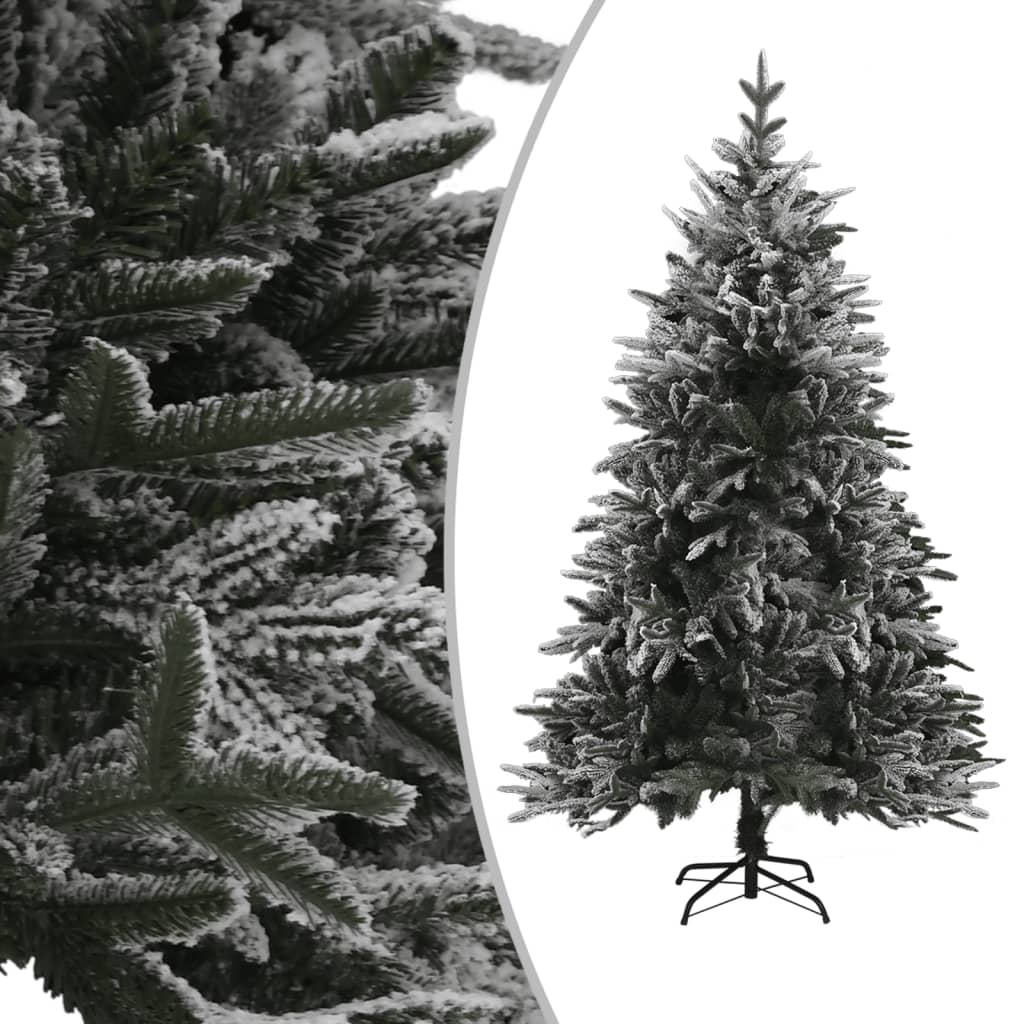 Kunstkerstboom Met Led's, Kerstballen En Sneeuw 120 Cm Pvc Pe
