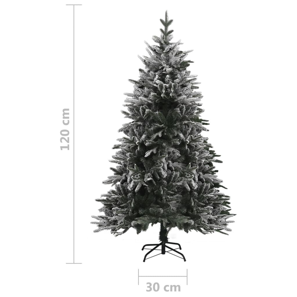 Kunstkerstboom Met Led's, Kerstballen En Sneeuw 120 Cm Pvc Pe