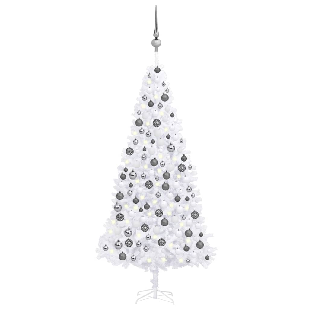 Kunstkerstboom Met Led's En Kerstballen 300 Cm Wit