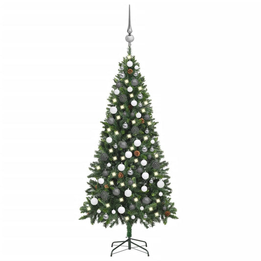 Kunstkerstboom Met Led's, Kerstballen En Dennenappels 180 Cm