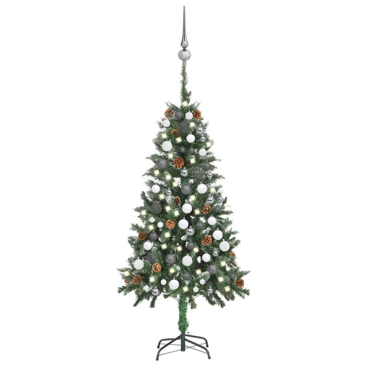 Kunstkerstboom Met Led's, Kerstballen En Dennenappels 150 Cm