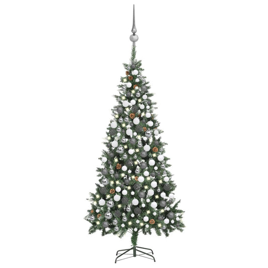 Kunstkerstboom Met Led's, Kerstballen En Dennenappels 210 Cm