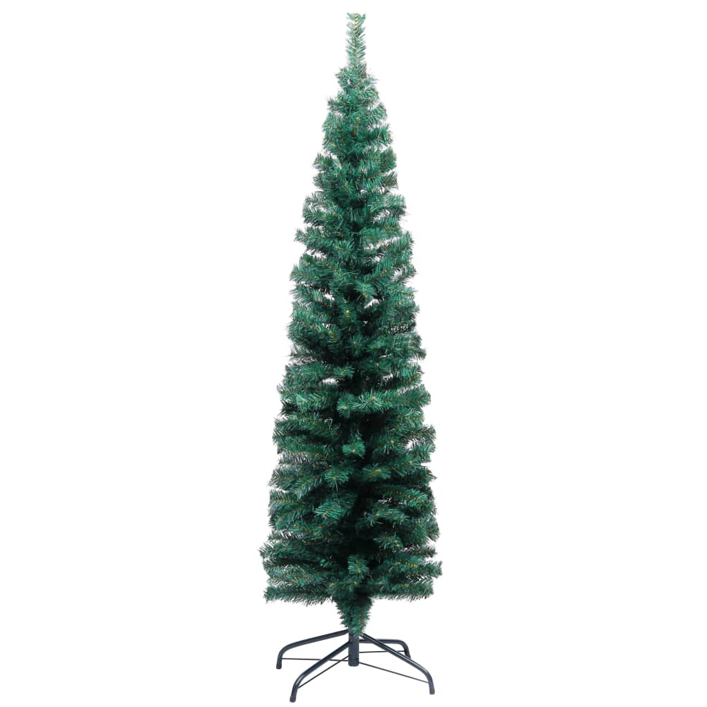 Kunstkerstboom Met Led's En Kerstballen Smal 120 Cm Groen