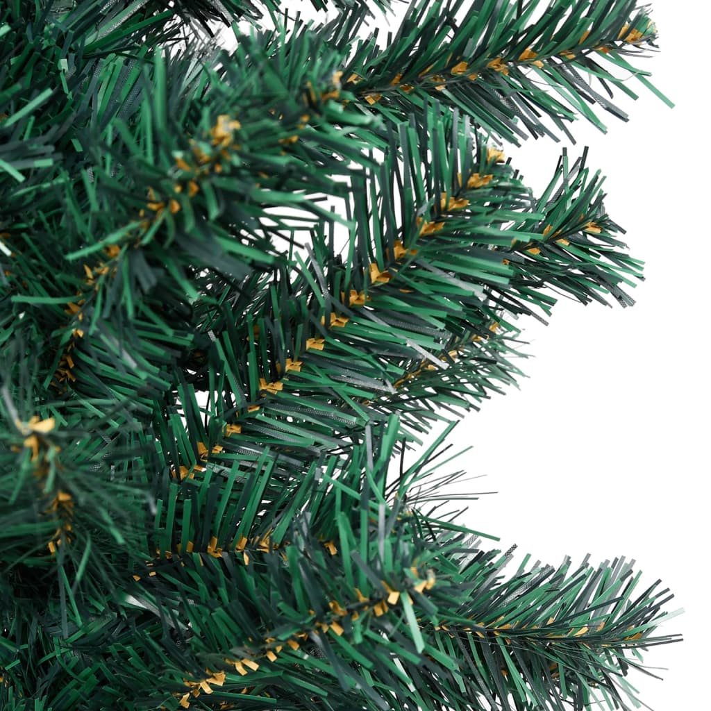 Kunstkerstboom Met Led's En Kerstballen Smal 210 Cm Groen