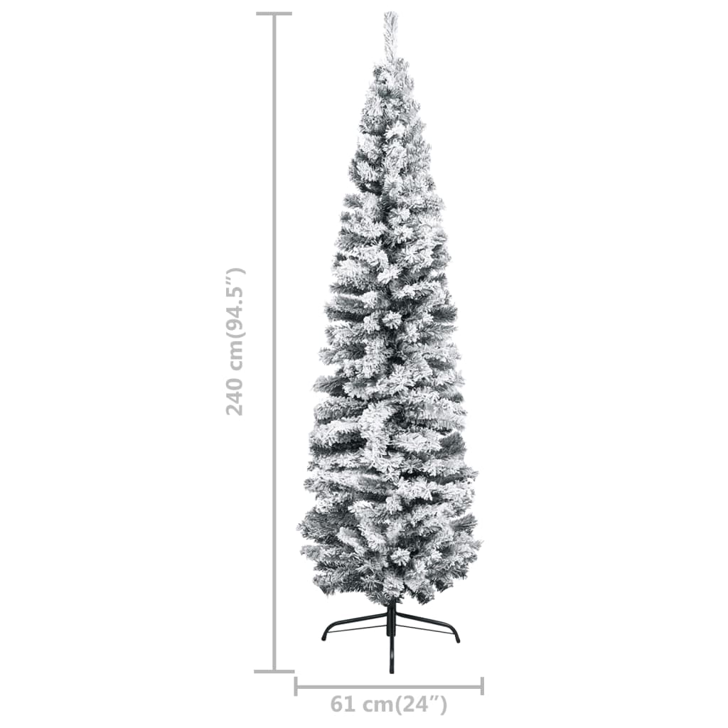 Kunstkerstboom Met Led's En Kerstballen Smal 240 Cm Groen