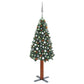 Kerstboom Met Led's En Kerstballen Smal 150 Cm Pvc Groen