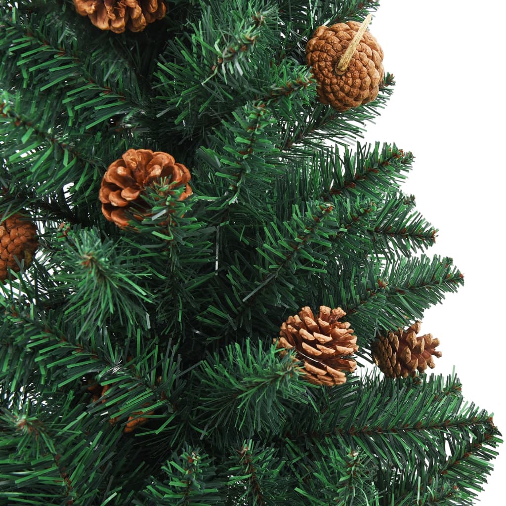Kerstboom Met Led's En Kerstballen Smal 150 Cm Pvc Groen
