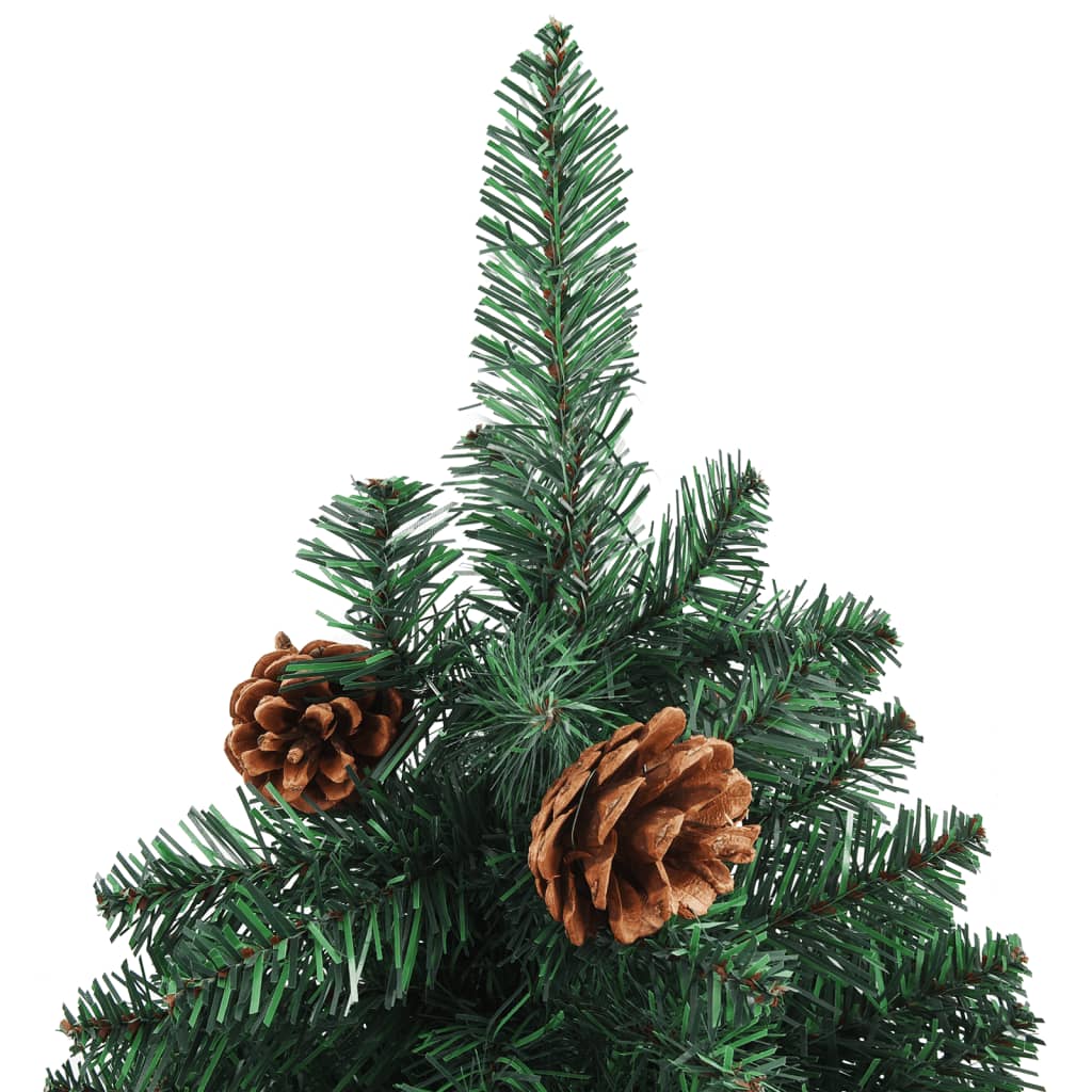 Kerstboom Met Led's En Kerstballen Smal 150 Cm Pvc Groen
