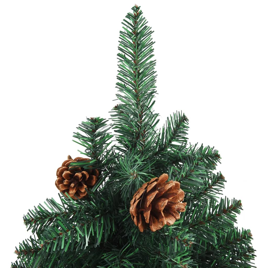 Kerstboom Met Led's En Kerstballen Smal 180 Cm Pvc Groen