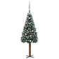 Kerstboom Met Led's En Kerstballen Smal 150 Cm Groen