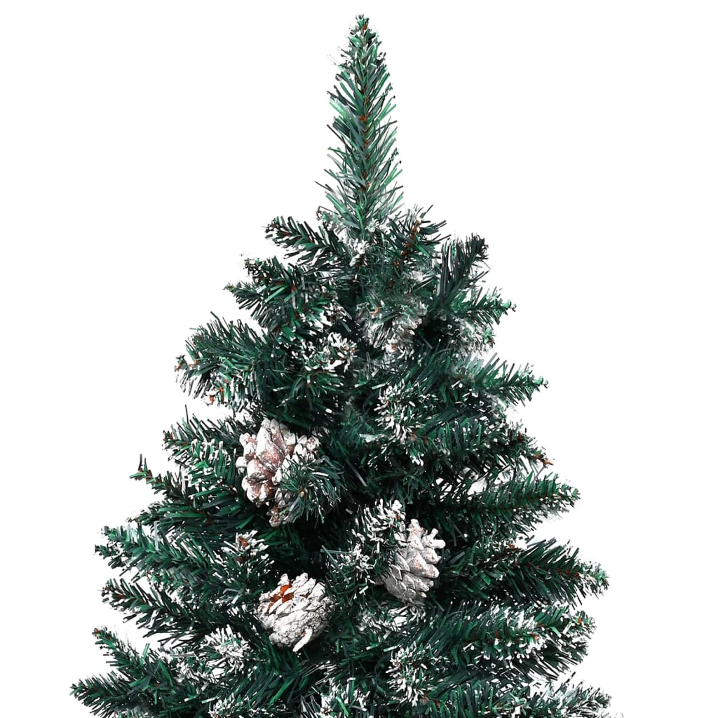 Kerstboom Met Led's En Kerstballen Smal 180 Cm Groen