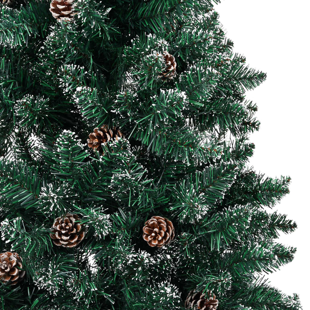 Kerstboom Met Led's En Kerstballen Smal 210 Cm Groen
