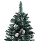 Kerstboom Met Led's En Kerstballen Smal 210 Cm Groen