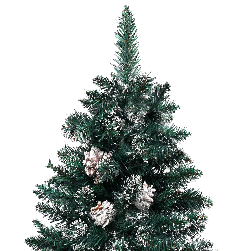 Kerstboom Met Led's En Kerstballen Smal 210 Cm Groen