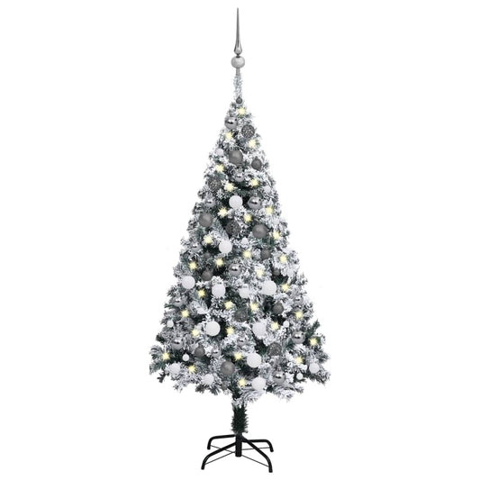 Kunstkerstboom Met Led's En Kerstballen 120 Cm Groen