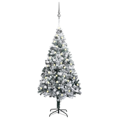 Kunstkerstboom Met Led's En Kerstballen 210 Cm Pvc Groen