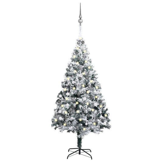 Kunstkerstboom Met Led's En Kerstballen 240 Cm Pvc Groen