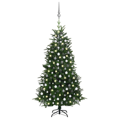Kunstkerstboom Met Led's En Kerstballen 240 Cm Pvc En Pe Groen