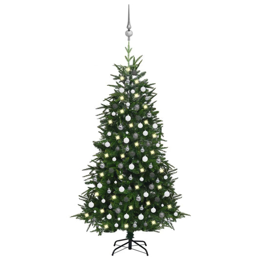 Kunstkerstboom Met Led's En Kerstballen 240 Cm Pvc En Pe Groen