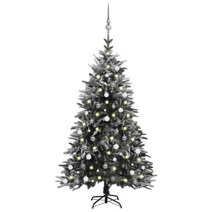 Kunstkerstboom Met Led's, Kerstballen En Sneeuw 180 Cm Pvc Pe