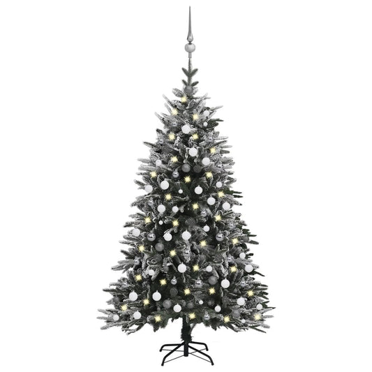 Kunstkerstboom Met Led's, Kerstballen En Sneeuw 210 Cm Pvc Pe
