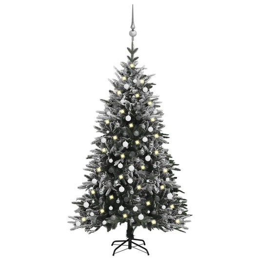 Kunstkerstboom Met Led's, Kerstballen En Sneeuw 240 Cm Pvc Pe