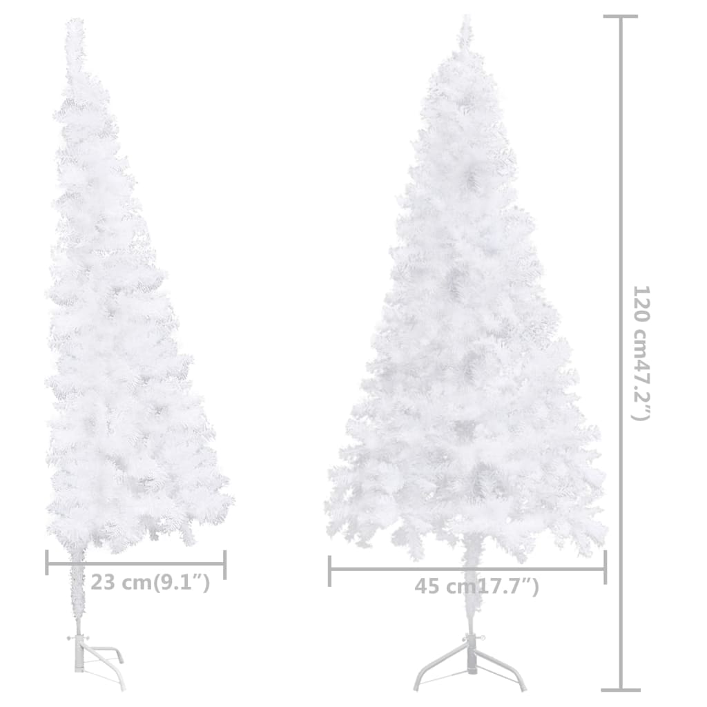 Kunstkerstboom Met Led's Hoek 120 Cm Pvc Wit