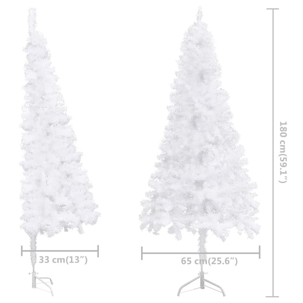 Kunstkerstboom Met Led's Hoek 180 Cm Pvc Wit