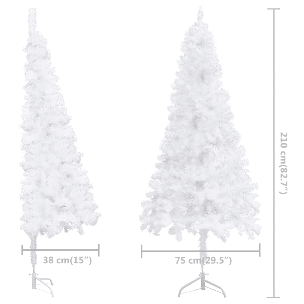 Kunstkerstboom Met Led's Hoek 210 Cm Pvc Wit