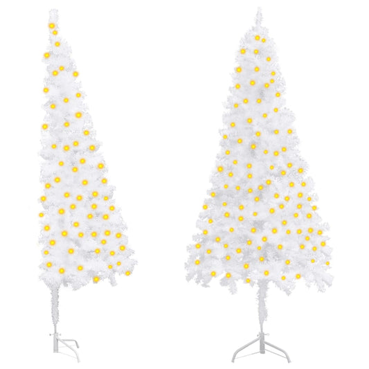 Kunstkerstboom Met Led's Hoek 240 Cm Pvc Wit