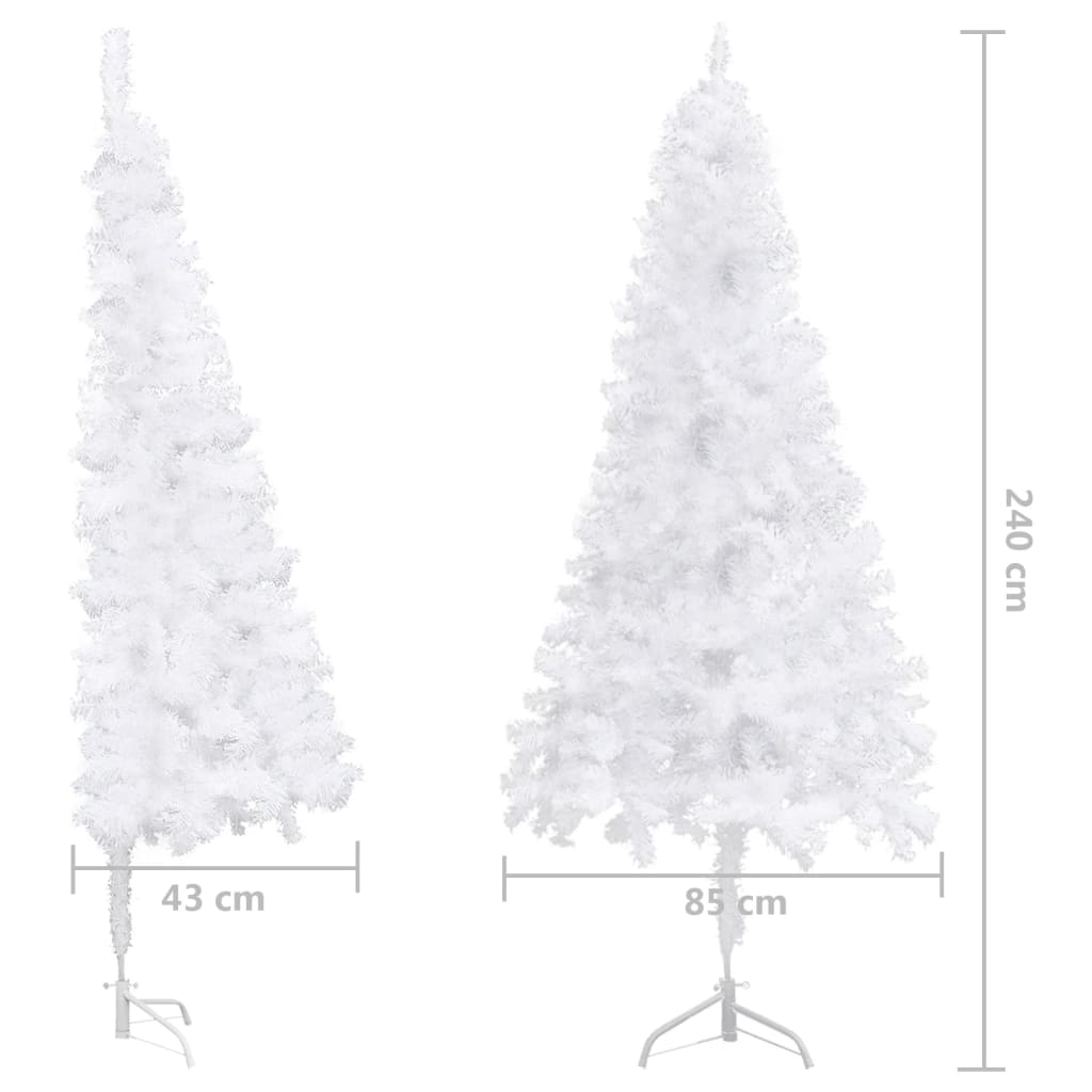 Kunstkerstboom Met Led's Hoek 240 Cm Pvc Wit