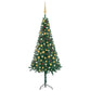 Kunstkerstboom Met Led's En Kerstballen Hoek 150 Cm Pvc Groen