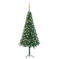 Kunstkerstboom Met Led's En Kerstballen Hoek 210 Cm Pvc Groen
