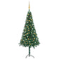 Kunstkerstboom Met Led's En Kerstballen Hoek 240 Cm Pvc Groen