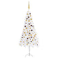 Kunstkerstboom Met Led's En Kerstballen Hoek 180 Cm Pvc Wit