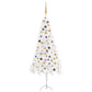 Kunstkerstboom Met Led's En Kerstballen Hoek 210 Cm Pvc Wit