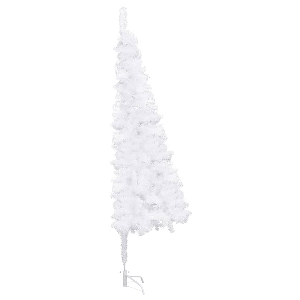 Kunstkerstboom Met Led's En Kerstballen Hoek 210 Cm Pvc Wit