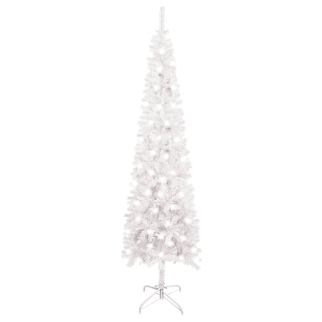 Kerstboom Met Led's Smal 120 Cm Wit
