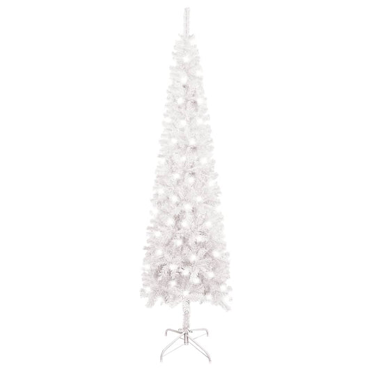 Kerstboom Met Led's Smal 120 Cm Wit