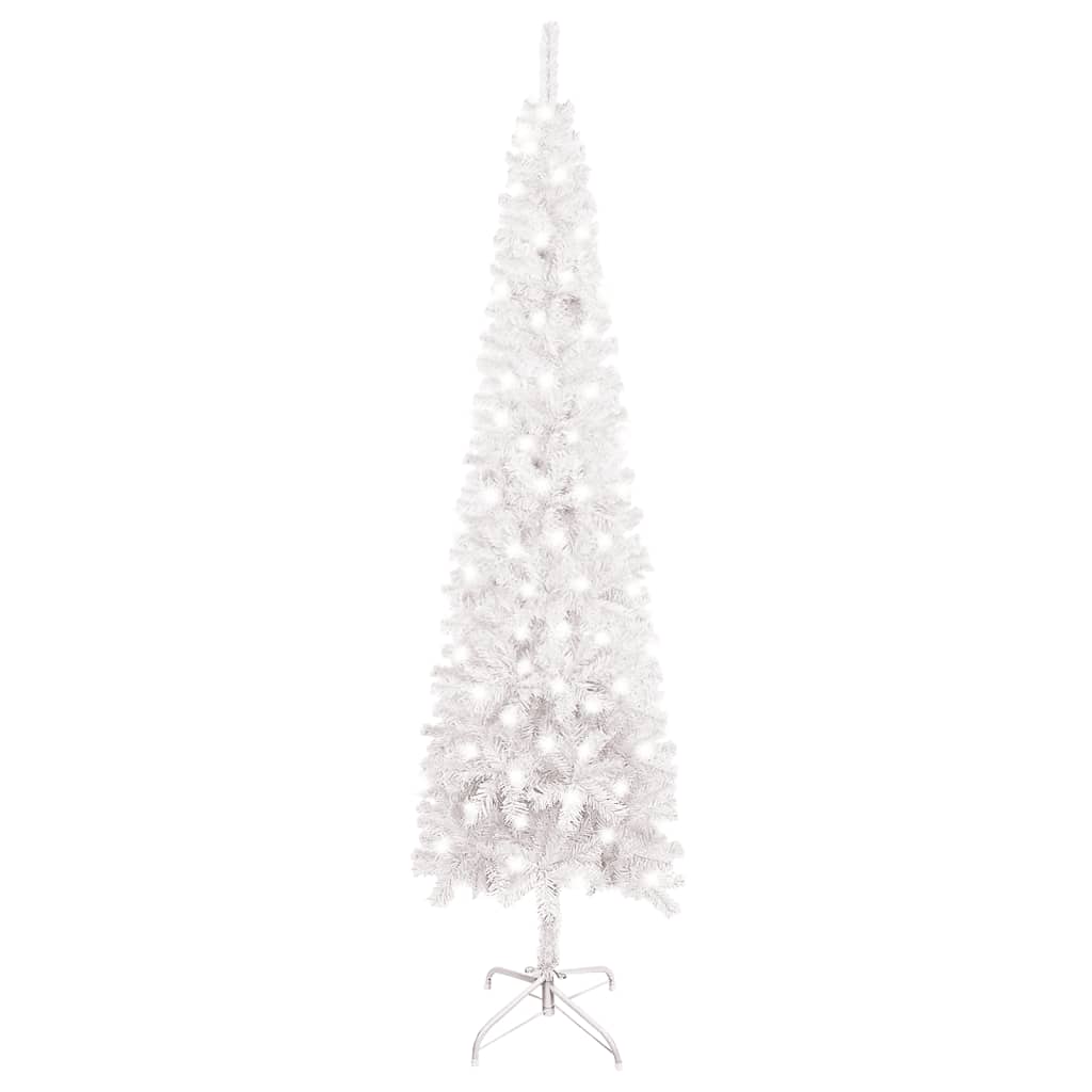 Kerstboom Met Led's Smal 180 Cm Wit