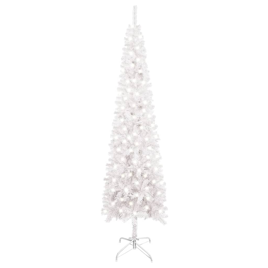 Kerstboom Met Led's Smal 240 Cm Wit