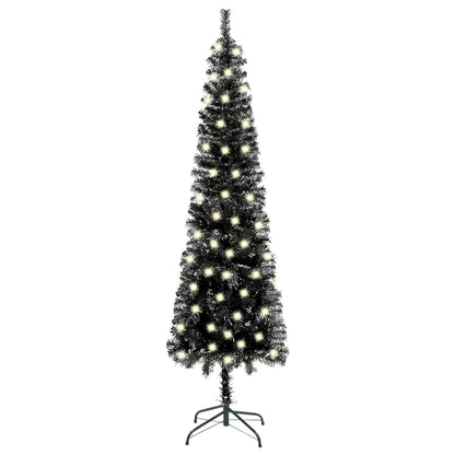Kerstboom Met Led's Smal 120 Cm Zwart