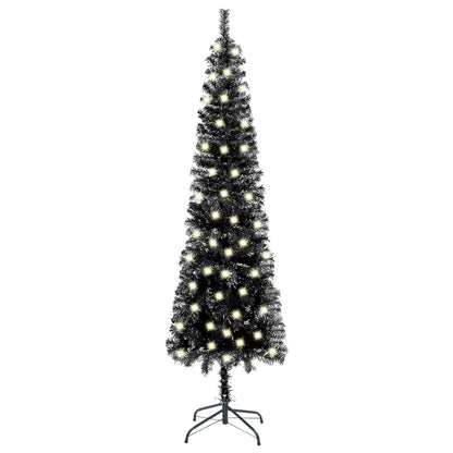 Kerstboom Met Led's Smal 180 Cm Zwart