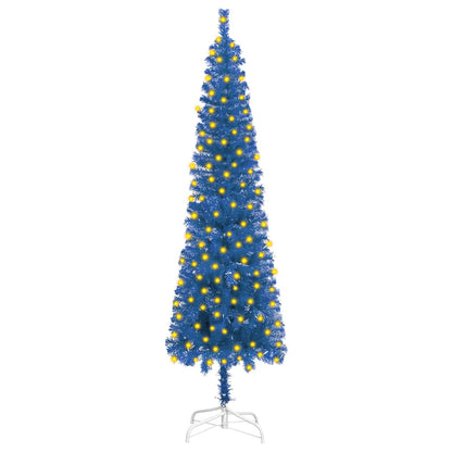 Kerstboom Met Led's Smal 120 Cm Blauw