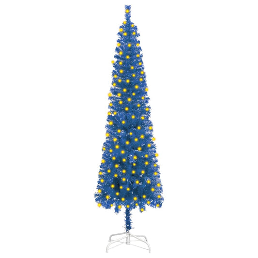 Kerstboom Met Led's Smal 120 Cm Blauw