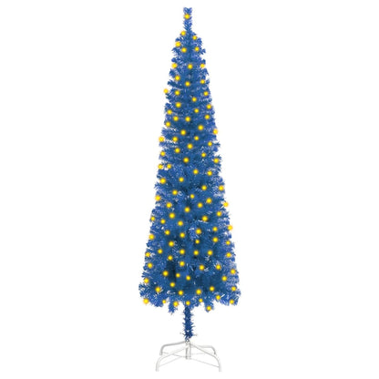 Kerstboom Met Led's Smal 210 Cm Blauw