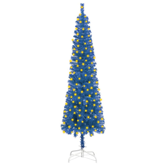 Kerstboom Met Led's Smal 240 Cm Blauw