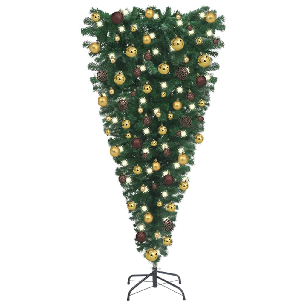 Kunstkerstboom Omgekeerd Met Led's En Kerstballen 150 Cm