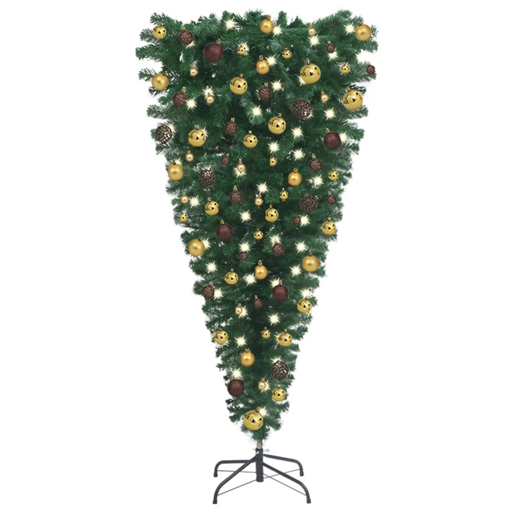 Kunstkerstboom Omgekeerd Met Led's En Kerstballen 180 Cm